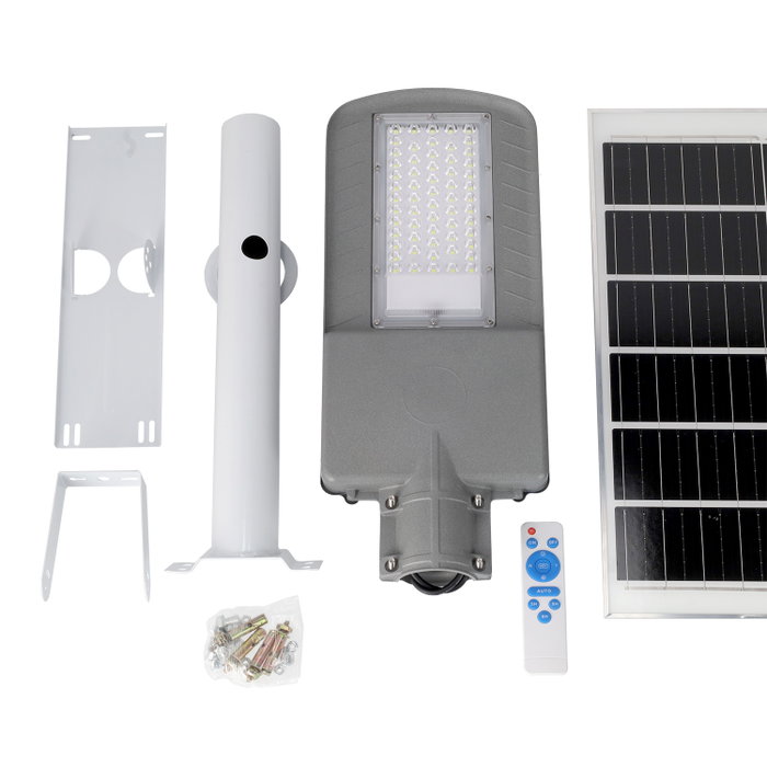 Lampadaire solaire LED 100W 5000K avec panneau 6V 25W et batterie 20Ah Lampadaire solaire LED 100W 5000K avec panneau 6V 25W et batterie 20Ah