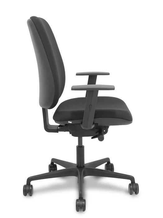 Chaise Alares Synchrone/Traslack Tissu Noir Base en nylon noir Accoudoir 1D Sans appui-tête Roulettes 65mm nylon