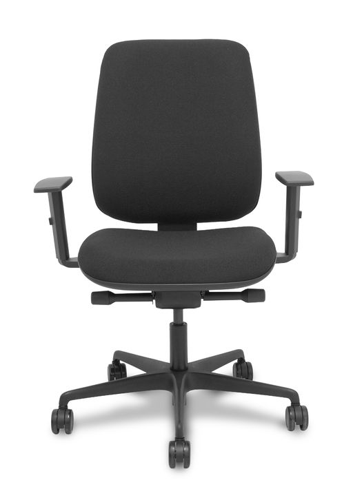 Chaise Alares Synchrone/Traslack Tissu Noir Base en nylon noir Accoudoir 1D Sans appui-tête Roulettes 65mm nylon