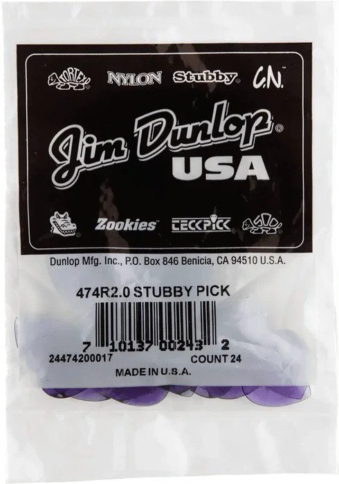 Dunlop Pack de 24 Médiators Big Stubby® Nylon 2,00 mm Dunlop Pack de 24 Médiators Big Stubby® Nylon 2,00 mm
