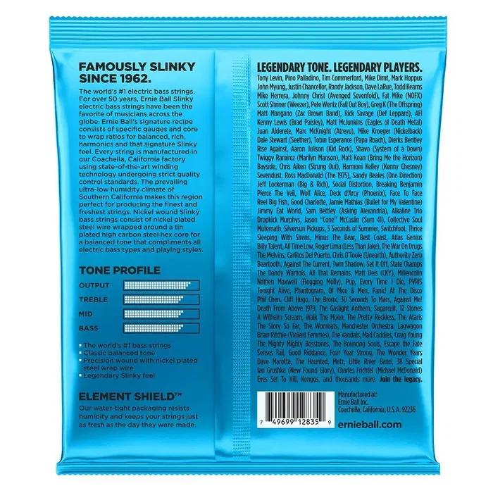 ERNIE BALL Jeu de cordes pour basse électrique Slinky Extra 40-95