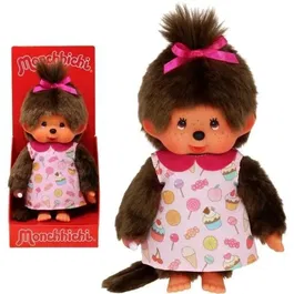Bandai Peluche Monchhichi Pop & Candy - Figurine en peluche sucrée de 20 cm