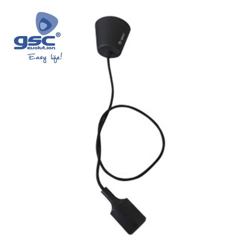 GSC Evolution Lámpara colgante silicona E27 1M Negro
