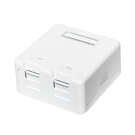 LogiLink Boîte de surface pour 2 modules Keystone, obturateurs de poussière, compatible Cat5/6, HDMI, USB, Cinch, blanc