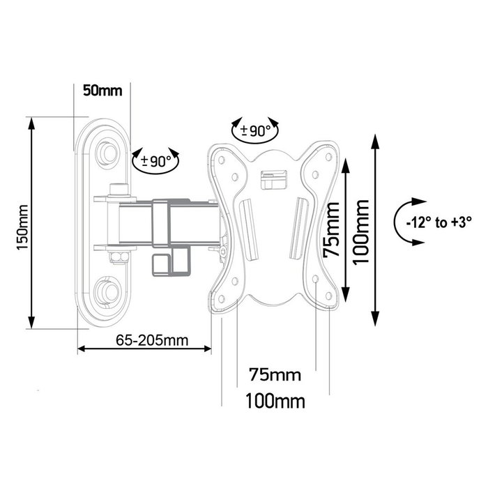 MacLean Support de TV MC-416 pour 13 à 32 pouces, 30 Kg