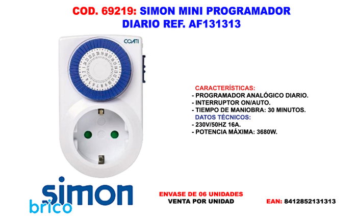 SIMON MINI PROGRAMADOR DIARIO AF131313 SIMON MINI PROGRAMADOR DIARIO AF131313
