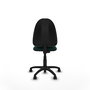 Chaise de bureau Aýna avec mécanisme de contact permanent de base, rembourrée de simili cuir vert bouteille. Équipée d'une base en polyamide noir, sans accoudoirs et de roulettes en nylon de 50 mm.