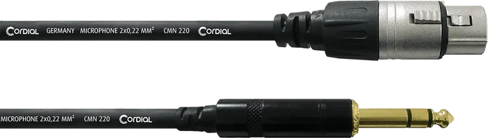 CORDIAL Câble Audio XLR Femelle vers Jack Stéréo 3 m