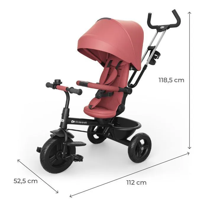 Kinderkraft ASTON 2 PLUS Tricycle évolutif 6 en 1 Rose