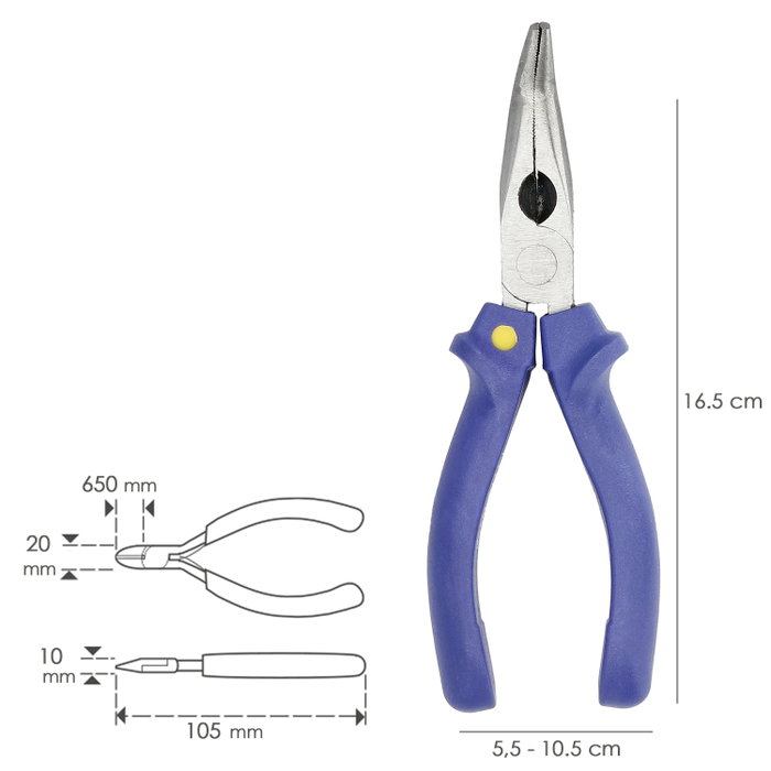UTILEX Pince à bec coudé 150 mm UTILEX Pince à bec coudé 150 mm