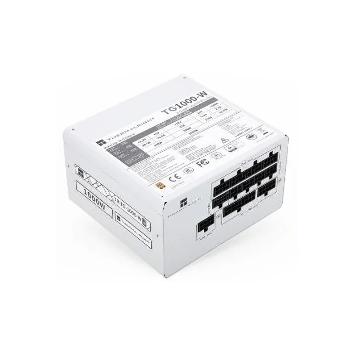 Thermalright TG1000 Alimentation PC 1000W ATX3.0 80+ Gold Full Modulaire Blanc avec Connecteur PCI-E 5.0 12VHPWR 16-Pin