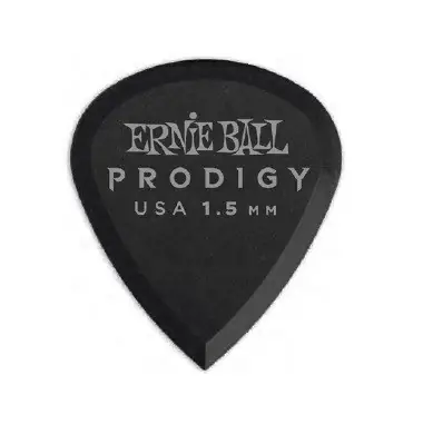 Ernieball Prodigy Pack de 6 Médiators Delrin Noir 1.5 mm – Pointe Affûtée et Bord Biseauté pour Célérité et Contrôle