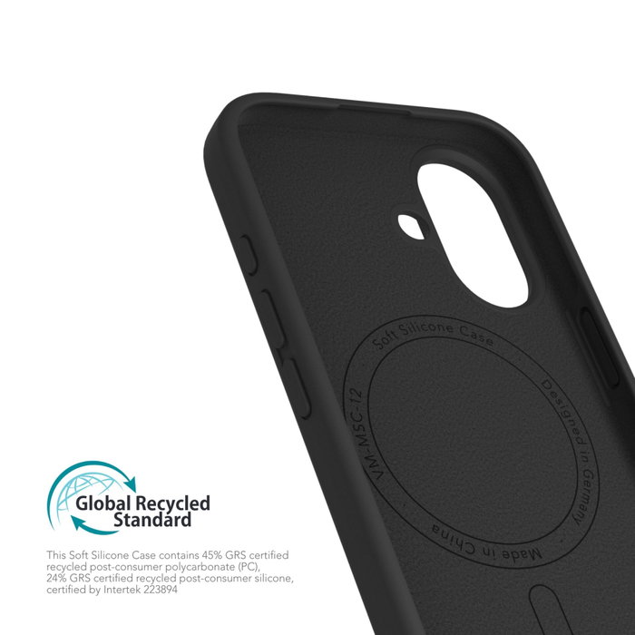 Vonmählen Coque Soft Silicone pour iPhone 16 Plus - Noir