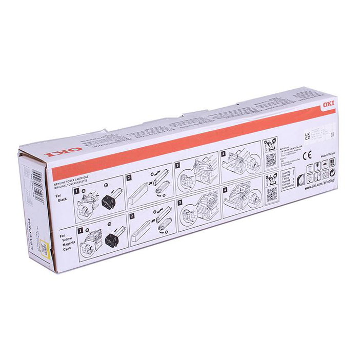 Oki Toner C834 C844 Jaune (46861305) - Cartouche d'encre 10 000 pages pour imprimante