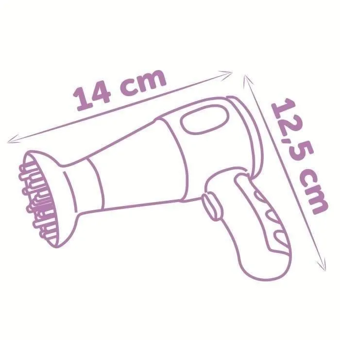 Smoby Set de Coiffure Disney Princesses - Sèche-cheveux Électronique avec Son et Lumière, Miroir, Brosse, Peigne - Jouet pour Enfants dès 3 ans