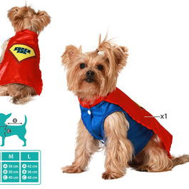 Déguisement de super-héros rouge de bande dessinée pour chien ou chat - Taille M - 100% polyester