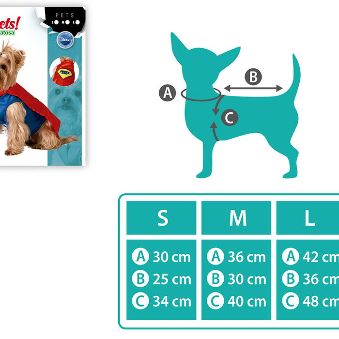 Déguisement de super-héros rouge de bande dessinée pour chien ou chat - Taille M - 100% polyester