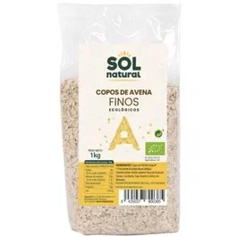 SOLNATURAL Flocons d'avoine familiaux fins et intégraux BIO 1kg
