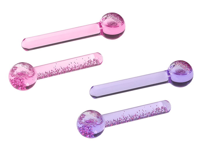 BERILO Set de 2 masseurs faciaux à froid, Violet et Rose