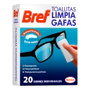 Bref Lingettes nettoyantes pour lunettes, 20 sachets individuels