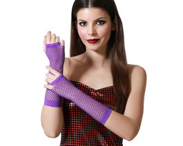 atosa Gant en résille violet pour déguisement gothique ou mystique