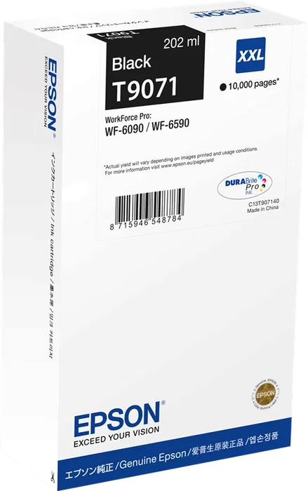 Epson T9071 XXL Cartouche d'encre noire C13T90714N de haute capacité Epson T9071 XXL Cartouche d'encre noire C13T90714N de haute capacité