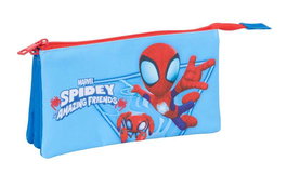 Safta Porta-tout triple Spidey, coffret de rangement pour enfant 22 x 12 x 3 cm - À partir de 3 ans