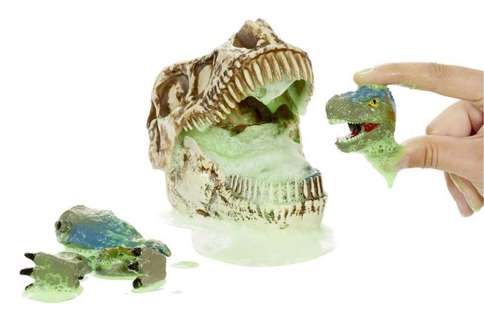 MGA - Dinosaurio GrossMos - Jouet de construction dinosaure avec mousse et slime - Trouve les pièces et construis ton dinosaure de 10 cm - Modèles assortis - À partir de 4 ans