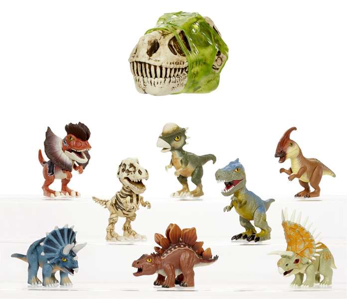 MGA - Dinosaurio GrossMos - Jouet de construction dinosaure avec mousse et slime - Trouve les pièces et construis ton dinosaure de 10 cm - Modèles assortis - À partir de 4 ans