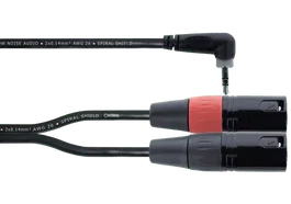 CORDIAL Cable Y Mini-Jack Stéréo Avec Angle / 2 XLR Mâle 3 M