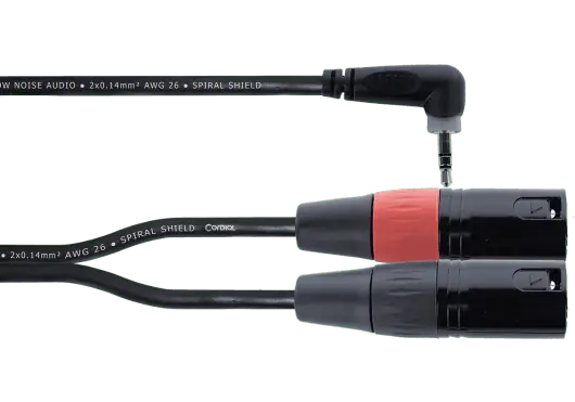 CORDIAL Cable Y Mini-Jack Stéréo Avec Angle / 2 XLR Mâle 3 M CORDIAL Cable Y Mini-Jack Stéréo Avec Angle / 2 XLR Mâle 3 M