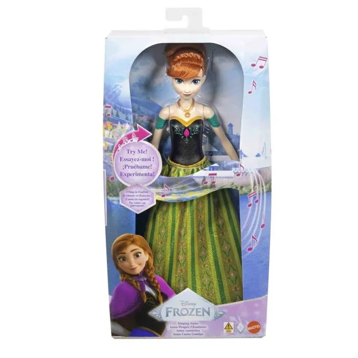 Disney Frozen Poupee Anna Chantante 30 cm - Chante Libérée, Délivrée en Francais, Anglais, Espagnol, Portugais - Pour Enfants 3 à 10 Ans