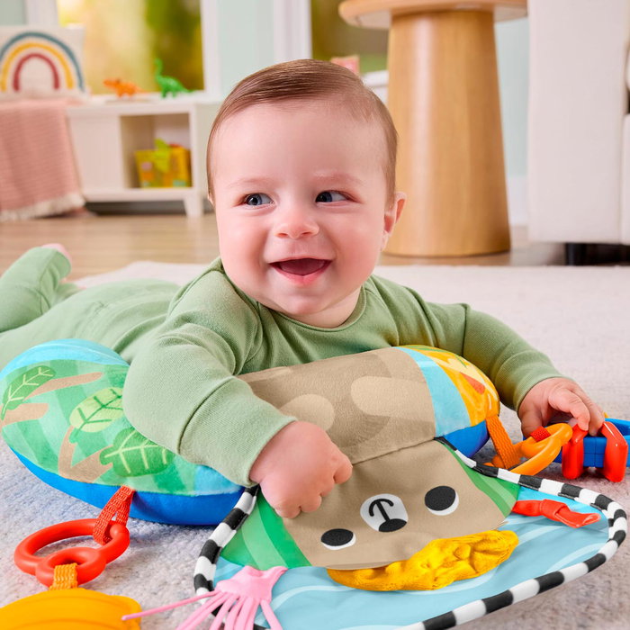 Fisher-Price Cojín Aventuras Sensoriales Jhb44 - Coussin d'éveil sensoriel avec jouets suspendus pour bébé dès 3 mois