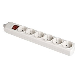 Solera Base multiple 6 prises Schuko avec interrupteur, blanc