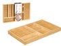 Kinvara Porte-couverts 6 compartiments 58 x 5 x 38 cm en bambou et MDF naturel (Set de 4)