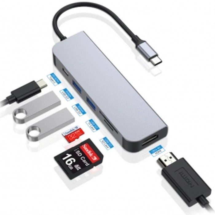 Conceptronic Hub Adaptateur USB-C 6-en-1 HDMI PD USB 3.0 Lecteur SD TF Conceptronic Hub Adaptateur USB-C 6-en-1 HDMI PD USB 3.0 Lecteur SD TF