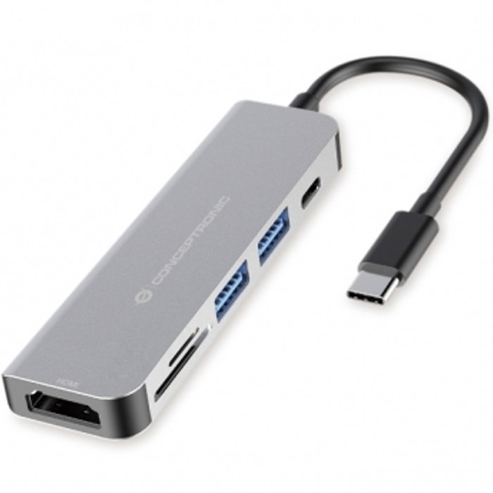 Conceptronic Hub Adaptateur USB-C 6-en-1 HDMI PD USB 3.0 Lecteur SD TF Conceptronic Hub Adaptateur USB-C 6-en-1 HDMI PD USB 3.0 Lecteur SD TF