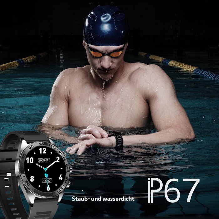 Montre intelligente beafon WATCH 501 1,43" Acier Noir mat