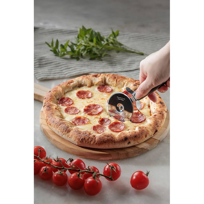 Tramontina Planche à pizza en teck avec manche Ø28 x 1,8 cm Tramontina Planche à pizza en teck avec manche Ø28 x 1,8 cm