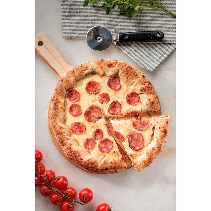 Tramontina Planche à pizza en teck avec manche Ø28 x 1,8 cm Tramontina Planche à pizza en teck avec manche Ø28 x 1,8 cm