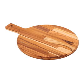 Tramontina Planche à pizza ronde en bois de teca avec manche ø28 x 1,8 cm