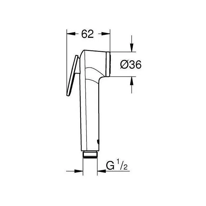 GROHE Pommeau de douche Vitalio à technologie anti-brûlure et économie d'eau, 1 jet, finition chromée anti-calcaire, flexible annelé, filetage 1/2" GROHE Pommeau de douche Vitalio à technologie anti-brûlure et économie d'eau, 1 jet, finition chromée anti-calcaire, flexible annelé, filetage 1/2"