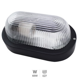 GSC Evolution Applique extérieure ovale en plastique noir E27 60W