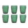 Set de Verres Home ESPRIT Vert Verre Avec relief 300 ml