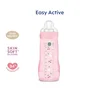 MAM - Biberon Easy Active 2ème âge - Pour bébés de +6 mois - 330 ml - Tétine débit X - Coloris Berry - Biberon ergonomique et éco-conçu