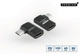 MicroConnect Adaptateur USB-C mâle-femelle coudé 240W 40Gbps USB4 Gen 3x2