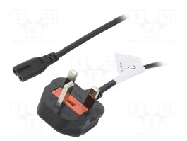 LOGILINK Câble d'alimentation H03VV-F 3x0,75mm² BS 1363 (G) vers IEC C7 femelle, 1,8 m