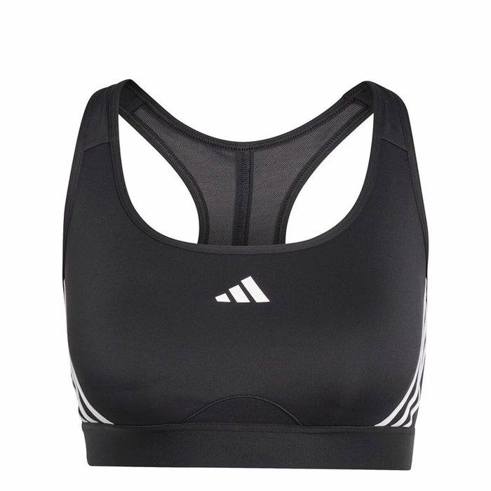 Soutien-gorge de Sport Adidas Essentials Powereact Mid Noir Soutien-gorge de Sport Adidas Essentials Powereact Mid Noir