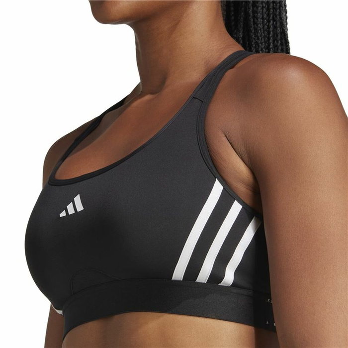 Soutien-gorge de Sport Adidas Essentials Powereact Mid Noir Soutien-gorge de Sport Adidas Essentials Powereact Mid Noir