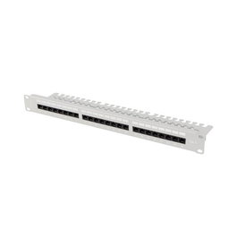 Lanberg Patch Panel 24 ports Cat.6 UTP RJ-45 1U pour rack 19" - Acier gris RAL7035